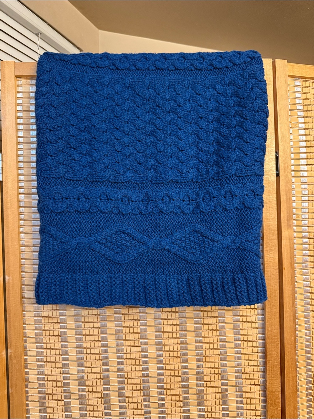 Aran Crafts Royal Blue Cable-Knit Mini Skirt